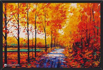 Wall Art Autumn Forest Canvas Painting Framed Poster For Home