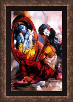 Art N Hub Radha Krishna Textured Uv Effect With Acrylic Glass Ink