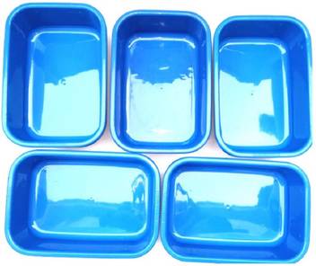 Sampada Blue High Quality Unbreakable Rectangular Multipurpose Plastic Bucket Basin Tub Medium Size Can Be Used For Multipurpose Storing Water Utensils In Kitchen Foot Pedicures And Bathing Pack Of 5 Price In