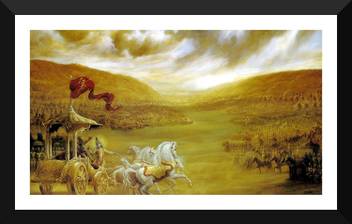 Indian Art Painting Mahabharat Bhagavad Gita Krishna And