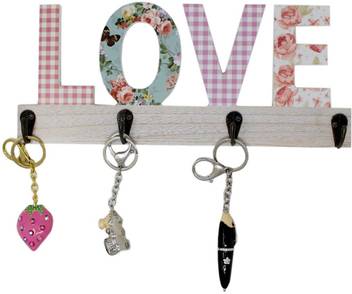 Tootpado Key Holder For Wall Decor 4 Hooks Love 4der77
