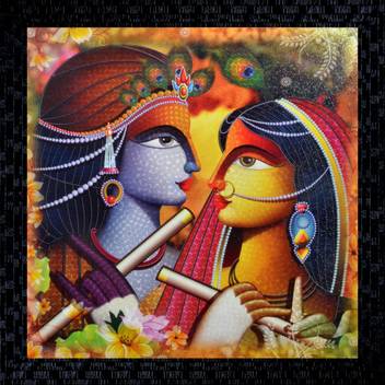 Janki Radha Krishna Modern Art Wall Painting Canvas 14 inch x 14 inch  Painting Price in India - Buy Janki Radha Krishna Modern Art Wall Painting  Canvas 14 inch x 14 inch