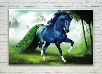 Posterskart Beautiful Horse Scenery Painting Wall Poster Paper