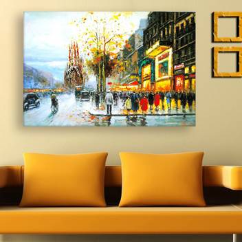 Inephos Unframed Canvas Painting - Beautiful City Landscape Art Wall  Painting for Living Room, Bedroom, Office, Hotels, Drawing Room Digital  Reprint 61 cm x 91 cm Painting Price in India - Buy