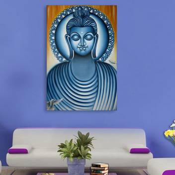 Inephos Unframed Canvas Painting - Beautiful Lord Buddha Art Wall Painting  for Living Room, Bedroom, Office, Hotels, Drawing Room Digital Reprint 61  cm x 91 cm Painting Price in India - Buy