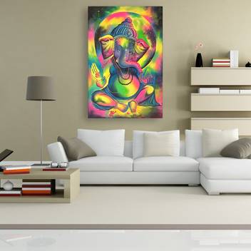 Inephos Unframed Canvas Painting Modern Lord Ganesha Art Inephos Unframed Canvas Painting