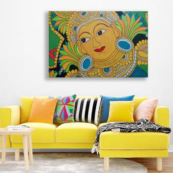 Inephos Unframed Canvas Painting Beautiful Kerala Mural Art Wall