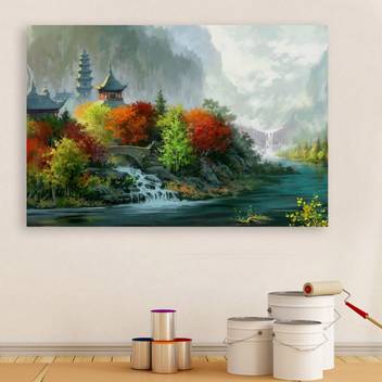Inephos Unframed Canvas Painting Beautiful Nature Modern Art