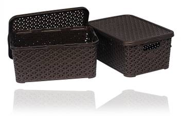 Hobby Life Rattan Storage Box Lid Storage Basket Price In India