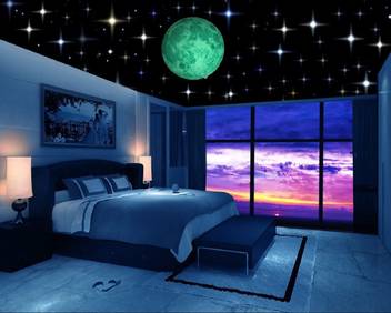 Dreamkraft Medium Glow In The Dark Galaxy Of Stars With Moon