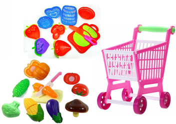 toddler shopping cart with food