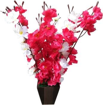 Kaykon Supreme Home Decorative Artificial Flowers With Big Designer Wooden Pot 17 Inch White Red Orchids Artificial Flower With Pot Price In India Buy Kaykon Supreme Home Decorative Artificial Flowers