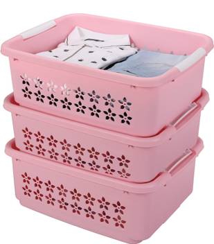 Sukhson India Finland Stkb Bkt Pnk M 3set Storage Basket Price In