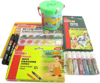 Muccasacra Camlin Painting Kit With Drawing Book Wax Crayons