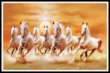 Vaastu Paintings For Home 7 Running Horses Large Original