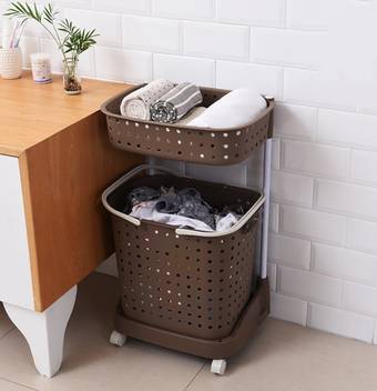 House Of Quirk Two Layer Laundry Basket With Wheels Bathroom Laundry Trolley Price In India Buy House Of Quirk Two Layer Laundry Basket With Wheels Bathroom Laundry Trolley Online At Flipkart Com