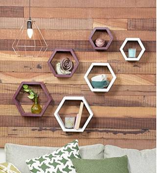 Driftingwood Wooden Hexagon Wall Shelf For Living Room Maroon And White Wooden Wall Shelf Price In India Buy Driftingwood Wooden Hexagon Wall Shelf For Living Room Maroon And White