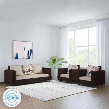 Bharat Lifestyle Nano Fabric 3 1 1 Cream Brown Sofa Set Price