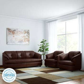 Gioteak Ana Leatherette 3 1 Brown Sofa Set Gioteak Ana Leatherette 3 1 Brown Sofa Set