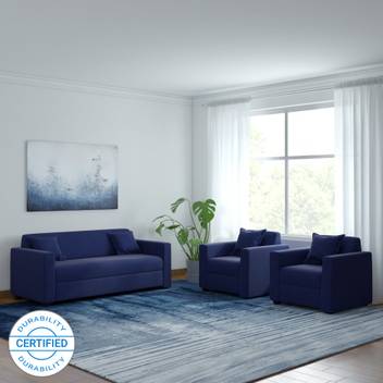 Westido Fabric 3 1 Navy Blue Sofa Set