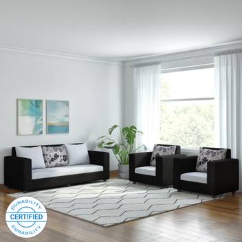 Bharat Lifestyle Nano Fabric 3 + 1 + 1 Black Grey Sofa Set High Heels And Training Wheels: Diy Couch Reupholster With A
