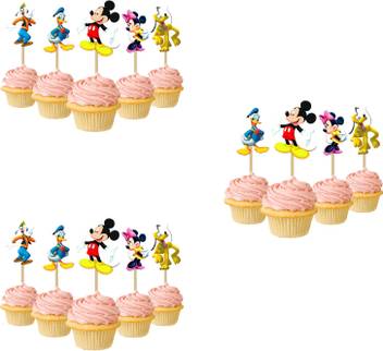 Party Propz Multicolor Mickey Mouse Cup Cake Topper Set Of 14