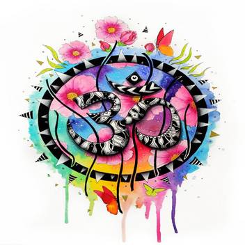 Total Home Medium Colorful Om Patch Iron On Transfer Stickers