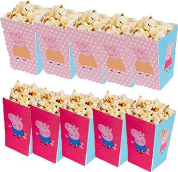 Party Propz Multicolor Peppa Pig Popcorn Box 10 Pcs Peppa Pig