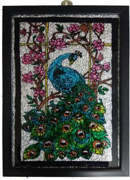 Beautiful Peacock Glass Painting Wall Hanging 3d Poster Animals
