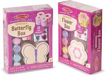Melissa Doug Decorate Your Own Wooden Trinket Box 2 Pack