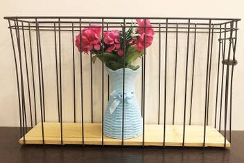 House Of Quirk Floating Display Cage Rack Metal Wood Wall Mount Shelf For Bedroom Living Room Bathroom Kitchen Office And More Black Iron Wooden Wall Shelf Price In India Buy House