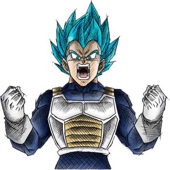 Total Home Medium Vegeta Super Saiyan God Drawing V2 Patch