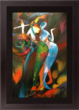 Art N Hub Radha Krishna Textured Uv Effect With Acrylic Glass Ink