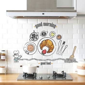Ampire Large Wall Stickers Anti Oil Kitchen Self Adhesive Morning