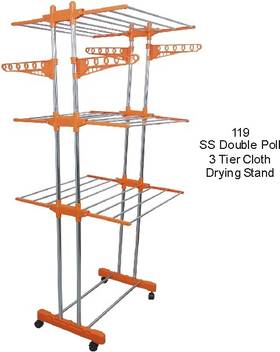 Shp Soni Stainless Steel Iron Plastic Floor Cloth Dryer Stand
