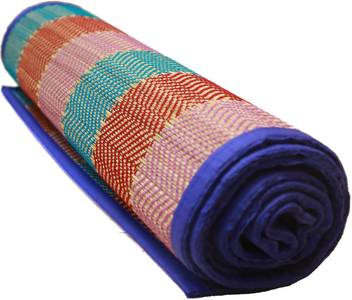 Quinergys Portable Folding Type Korai Pai Korai Grass Floor Mat Sitting Mat Korai Wefts Thadukku Yoga Mat Techno Red Multicolor Red 8 Mm Yoga Mat Buy