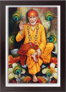 Art N Hub Sai Baba Textured Uv Effect With Acrylic Glass Ink
