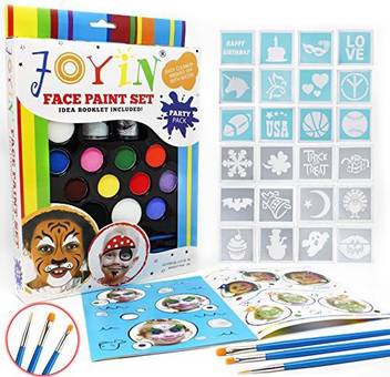 Joyin Toy Face Paint Ultimate Party Pack 12 Colors 24 Stencils