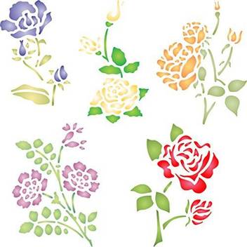 Generic Rose Set Stencil Size 6 5 W X 6 5 H Reusable Wall