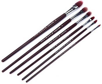 6 pcs Paint Brush Aet for Watercolor Acrylic Oil Painting Handmade Nylon Hair A