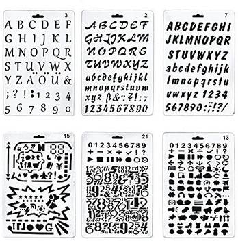 Bronagrand Set Of 6 Bullet Journal Stencil Alphabet Stencil Letter