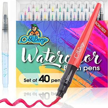 Generic 40 Watercolor Brush Pens Set Of 40 Soft Flexible Tip Watercolor Paint Markers For Adult