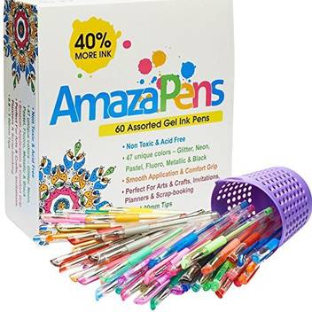 Amazapens Gel Pens 60 Value Pack 40 More Ink Than Other Sets Top Quality Coloring Pens For Adult Coloring Books 47 Unique C Gel Pens 60 Value Pack 40 More Ink