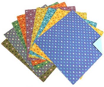 Generic Akoak 15 X 15 Cm 30 Sheets Home Decor Heart Shaped Double Side Origami Paper Diy Paper Craft In 10 Different Colours Akoak 15 X 15 Cm 30 Sheets Home