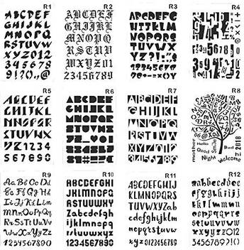 Leafbaby Plastic Number And Letter Stencils Templates Set For