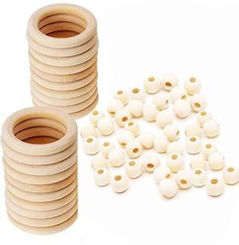 Tyoungg Assorted Macrame Wood Beads Macrame Large Hole Unfinished