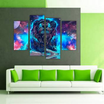 Chandras Abstract Lion 4 Frame Panel Canvas Wall Art Canvas 30 Inch X 40 Inch Painting Price In India Buy Chandras Abstract Lion 4 Frame Panel Canvas Wall Art Canvas 30