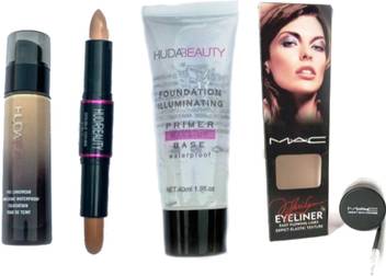 Huda Beauty Combo Of New Waterproof Foundation Primer With Concealer Stick Mac Gel Eyeliner Mac For All Skin Types Price In India Buy Huda Beauty Combo Of New Waterproof