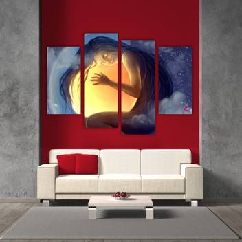 Chandras Abstract Alon Girl 4 Frame Panel Canvas Wall Art Canvas 30 Inch X 40 Inch Painting Price In India Buy Chandras Abstract Alon Girl 4 Frame Panel Canvas Wall Art