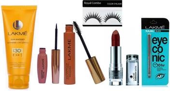 Royal Combo Eyelashes Lakme Sun Expert Fairness Uv Sunscreen Lotion Spf 30 Eyeconic Kajal Pencil 0 35 G Enrich Matte Finish Plum Shades Lipstick 9 To 5 Liquid Eyeliner Mascara Price In India Buy Royal Combo Lakme 9to5 makeup mascara (china)৳ 166. flipkart